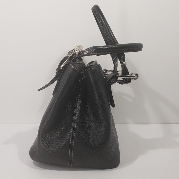 Tignanello Black Leather Bag with Adjustable Silver-toned Buckles and Hardware - Picture 5 of 12